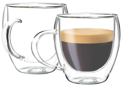 Immagine prodotto di Solidchoice - Set di 2 tazze da caffè espresso in vetro a doppia parete, capacità 165 ml