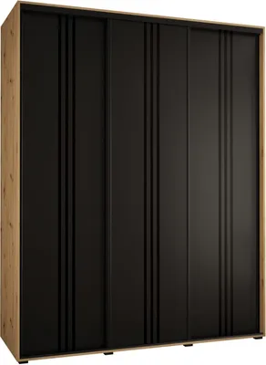 Produktbild von MEBLE KRYSPOL Davos 6 Schrank, drei Türen - 235,2x190x60 cm - Artisan Schwarz Schwarz