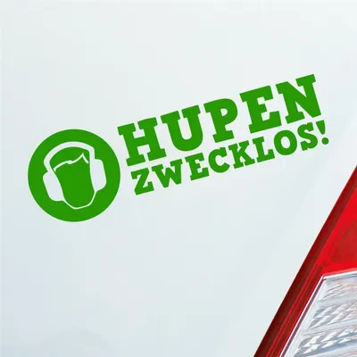 Produktbild von Auto Aufkleber Hupen zwecklos! Kopfhörer Style 15x5 cm Hellgrün Sticker Heckscheibenaufkleber