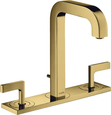 Produktbild von hansgrohe AXOR Citterio 3-Loch Waschtischarmatur 170, Zugstangen-Ablaufgarnitur, Auslauf 140mm, Hebelgriffe, Platte, 39136990