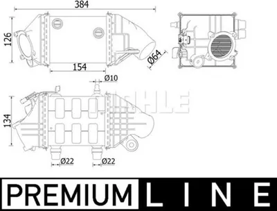 Produktbild von MAHLE CI 226 000P Ladeluftkühler LLK für BMW 5 Limousine (F10) Turbo Intercooler