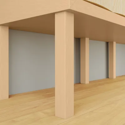 Produktbild von Eckiges Möbelbein 50x50mm Möbelfuß massiv Buchenholz Holzfuß Couchfuß Tischbein 360mm