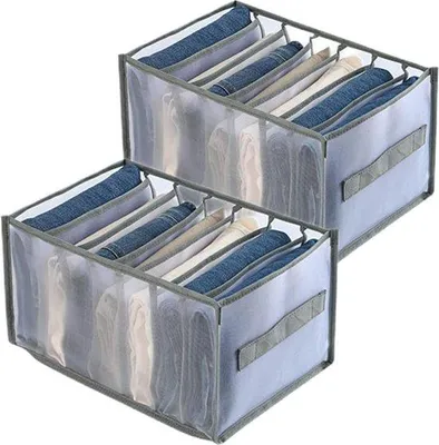 Produktbild von Famanu Aufbewahrungsboxen mit Schubladen, 2 Stück - faltbare Kleidung Aufbewahrungssystem