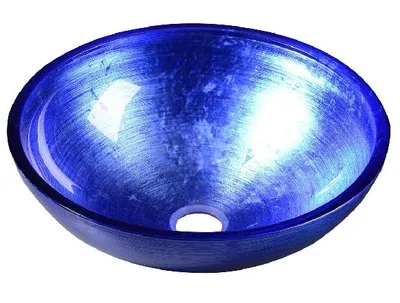 Imagen del producto de Sapho MURANO BLU: Lavabo de vidrio para encastrar, diámetro de 40 cm, color azul