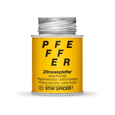 Produktbild von STAY SPICED Zitronenpfeffer | extra fruchtig | 70 g | eine milde, fruchtig-würzige Pfeffer-Spezialität