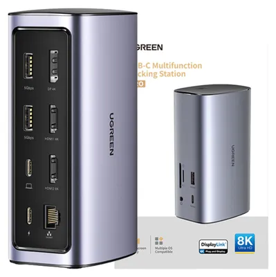 Obrázok produktu pre Ugreen USB-C Docking Station 12-in-1, Kábel, Strieborná, Microsd (transflash), Lenovo Yoga Book, Dell XPS 13 9305, MacBook Pro /Air, HP Spectre x360 13, Dell XPS 15 BOOK, 748 g, 177,8 mm