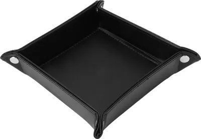 Produktbild von Faltbare Kunstleder-Schreibtischablage für Schlüssel, Münzen, Uhren und Kleinigkeiten (schwarz)