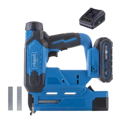 Produktbild von Scheppach Akku-Klammer- und Nagelpistole C-NAG180-X - 20V IXES | 15 - 25mm Nägel | 60 Schüsse/min | inkl. 2Ah Akku + 2,4A Ladegerät