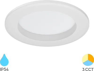 Image de Braytron LED 9W spot à encastrer 68mm IP54 3CCT salle humide spot de plafond salle de bain blanc