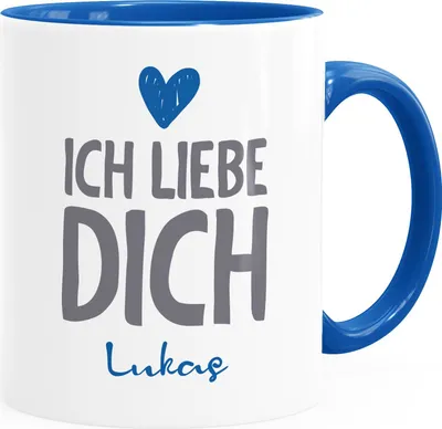Produktbild von Kaffee-Tasse Liebe Name anpassbar ich liebe Dich personalisiert Liebeserklärung Geschenk Partner Freund/Freundin Valentinstag SpecialMe® M inner-royal Keramik-Tasse