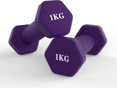 Obrázek produktu pro Činky/neoprenové závaží - domácí cvičení Gym Fitness - sada 2 činek - 1KG (zelená)