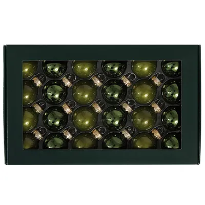 Produktbild von Kleine Baumkugeln aus Glas Ø 2,5 cm - Christbaumkugeln Baumschmuck Christbaumschmuck Weihnachtsbaumschmuck Weihnachtsbaumkugeln - 24 Stück Kiefer-Opal