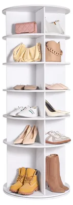 Image de Rangement à chaussures - Armoire à chaussures - Support à chaussures - Organisateur à chaussures - Étagère à chaussures - Rotation à 360° - 6 niveaux