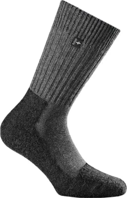 A single gray sock is shown against a white background.