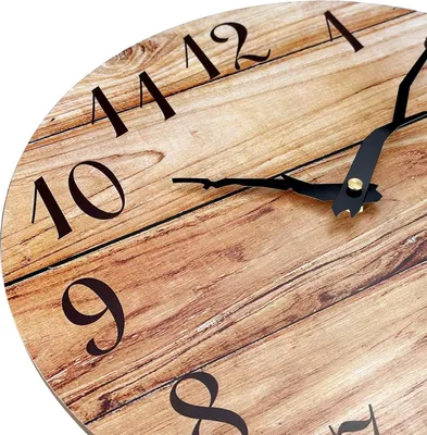 Obrázek produktu pro Extra velké nástěnné hodiny 16" - dřevěné nástěnné hodiny bez rámu se stylovým quartzovým strojkem, rustikální design do kuchyně a ložnice