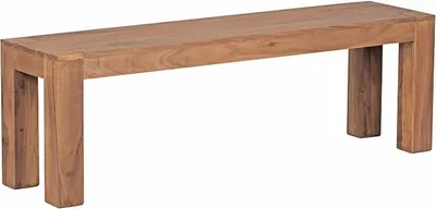 Imagen del producto de Banco Silecomplaza de 140 cm, fabricado en madera maciza de acacia, ideal para la cocina, estilo rústico