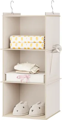Produktbild von Beige Kleiderschrank mit Faltschubladen und Scharnieren