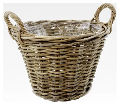 Produktbild von Pflanzkorb "Rattan", mittel, rund ca. Ø 35 x 25 cm
