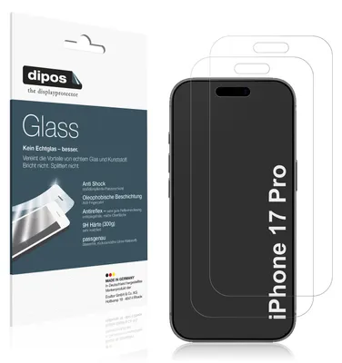 Image de 2x Protection ecrán pour Apple iPhone 17 Pro mat Verre souple Film Protecteur 9H dipos