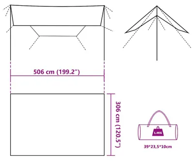 Produktbild von vidaXL Tarp Tarnmuster 506x306 cm Wasserdicht
