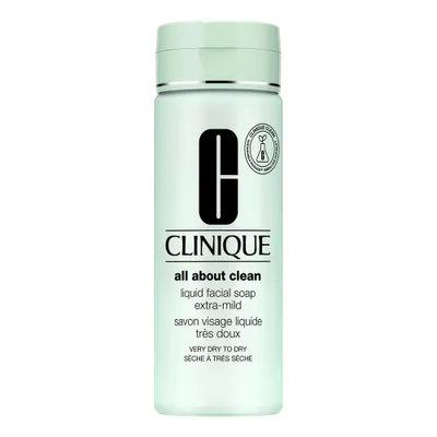 Zdjęcie produktu dla Clinique Liquid Facial Soap, Płyn oczyszczający, Unisex, Skóra mieszana, Skóra sucha, Skóra normalna, Skóra tłusta, Skóra wrażliwa, Mokra skóra, Łuszczenie się, Buteleczka z pompką, - Use twice a day, morning and night. - Lather between palms with luke warm water. - Massage over...