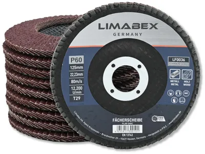 Produktbild von Fächerscheiben 125 mm Holz Metall P60 Lamellenscheiben 20 Stück