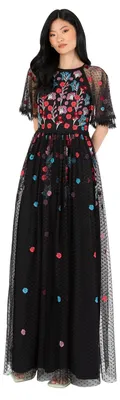 Produktbild von Maya Deluxe Damen Maxikleid, Ballkleid für Hochzeitsgäste, kurze Ärmel