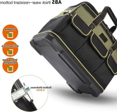 Geräumige 16 Zoll Werkzeugtasche mit wasserdichtem Boden, Mehrfach-Taschen-Organizer für Werkzeug und Handwerkzeuglagerung