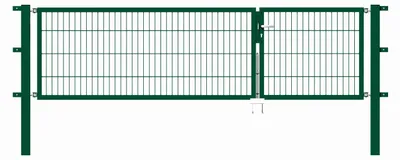 Produktbild von Alberts Doppeltor Flexo mit Zubehör, zum Einbetonieren, grün, Breite 300 cm (100 cm + 200 cm), Höhe 80 cm