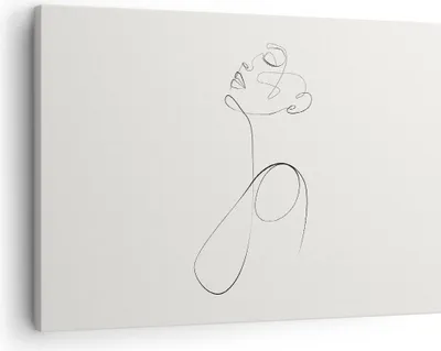 Produktbild von Bild auf Leinwand - Leinwandbild - Einteilig - Linie Linie Frau - 70x50cm - Wand Bild - Wanddeko - Wandbilder - Leinwanddruck - Bilder - Wanddekoration - Leinwand bilder - Wandbild - AA70x50-5112