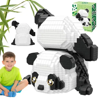 Immagine prodotto di Blocchi da costruzione a tema panda, mini blocchi, set di costruzione, giocattolo