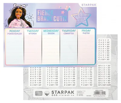 Obrázok produktu pre Plán vyučovacej hodiny násobenia A5 Barbie Starpak 513953