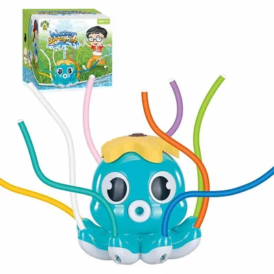 Produktbild von Drehender Sprinkler Oktopus, grünes Kinder-Wasserspielzeug, automatisch rotierend, 8 Spritzarme, für Garten, Rasen & Sommerparty