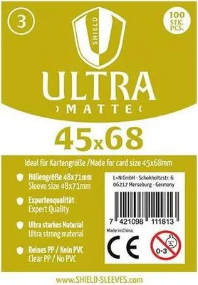 Produktbild von 1027371 - Ultra Matte - 100 Super Sleeves f. K.-Größe 45 x 68 mm