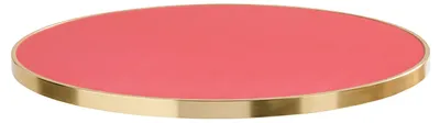 Produktbild von Runde weiße Tischplatte mit Goldrand 60 cm himbeere/gold - Oviala Montmartre