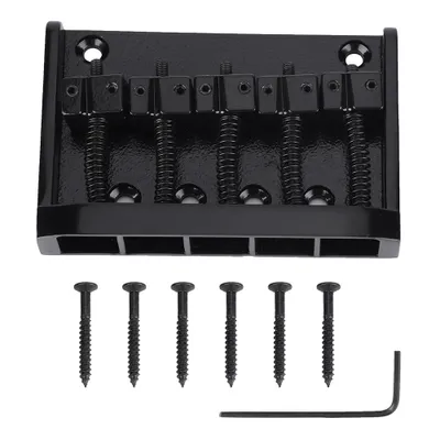Produktbild von Ersatzzubehör für 5-saitige E-Bass-Brücke und Saitenhalter in Metallqualität (schwarz)
