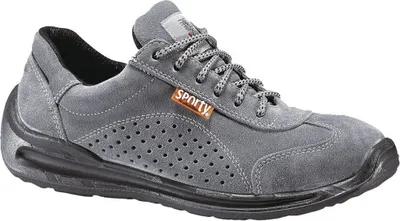 A single gray work shoe is shown against a white background.