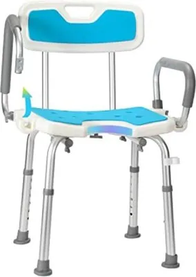 Produktbild von Famanu Duschhocker mit Antirutsch - Höhenverstellbar von 37,5 bis 50,5 cm