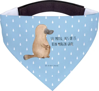 Produktbild von Mr. & Mrs. Panda Halstuch Schnabeltier Mut - Blau Pastell - Geschenk, Hunde, Neustart, Hundehalstuch, Training, Büro, Tuch, Meer, Für, Arbeit, Lebensweisheit, Hund