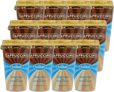 Zdjęcie produktu dla Twisst Cappuccino Kawa mrożona z mlekiem alpejskim 230 ml, opakowanie 12 sztuk