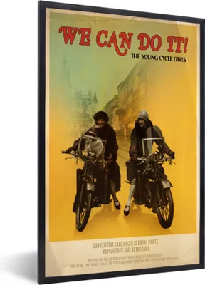 Produktbild von MuchoWow® MuchoWow® Gerahmtes Poster Motorrad - Oldtimer - Frauen - Zitat 60x90 cm - Poster mit zchwarzem Bilderrahmen - Kunst