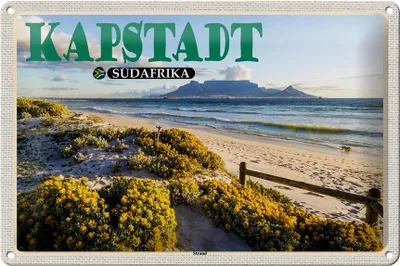 Produktbild von Blechschild Reise 30x20cm Kapstadt Südafrika Strand Meer Berge