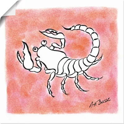 Produktbild von ARTland Poster Serie Sternzeichen Skorpion Größe: 40x40 cm