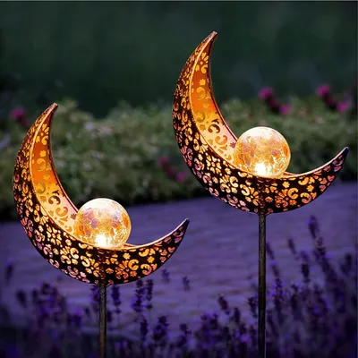 Immagine prodotto di Set di 2 lanterne da esterno - illuminazione da giardino Lampade solari decorative per esterni.