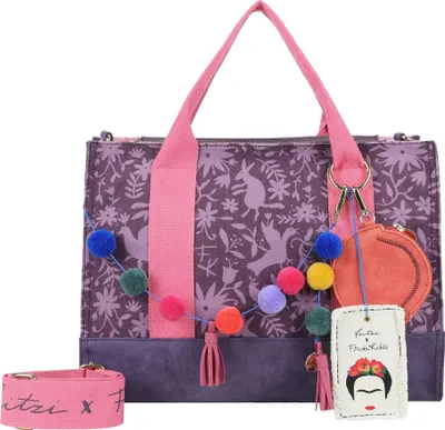 Produktbild von Fritzi aus Preußen Schultertasche Umhängetasche Canvas Fritzi x Frida Kahlo Tote Bag Limited Nature Folk beere