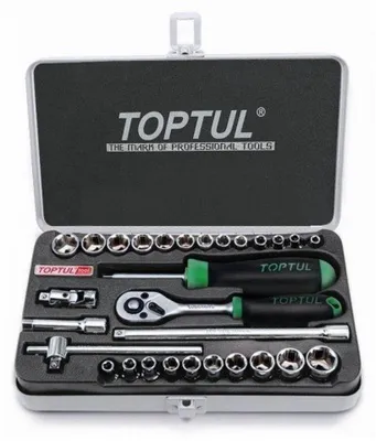 Produktbild von Werkzeug-Set GCAD2902 mit Ratschenfunktion, 29-teilig, Schlüsselweite 4-14 mm