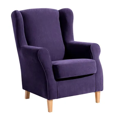 Produktbild von Max Winzer Ohrenbackensessel Lorris - Velourstoff violett - Maße: 77 x 86 x 103 cm