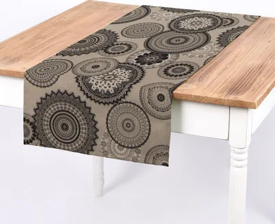 Produktbild von SCHÖNER LEBEN. Tischläufer Mandalas natur grau 40x160cm