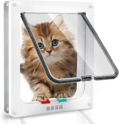 Image de Porte pour chat de 25x23,5 cm, avec verrouillage à 4 points, résistante aux intempéries, adaptée aux chats et aux petits chiens