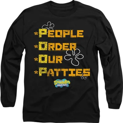 Obrázek produktu pro SpongeBob SquarePants - Tričko "People Order Our Patties" pro muže/dámy Uni TV10669 (M) (Black)